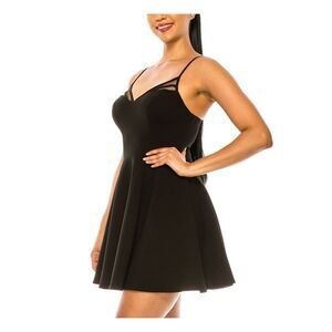 B DARLIN Womens Dress Black Adjustable Mesh Padded Bust Unlined Juniors 5\6